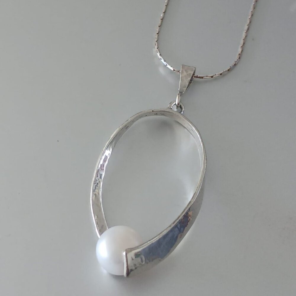 Noa Zuman Sterling silver 925 Necklace W Freshwater Pearl Pendant